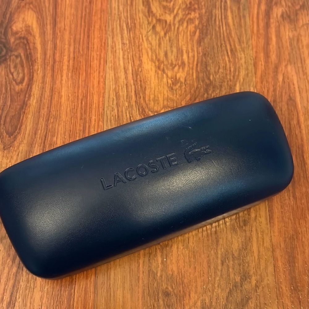Lacoste navy blue hard eyeglass, sunglass case